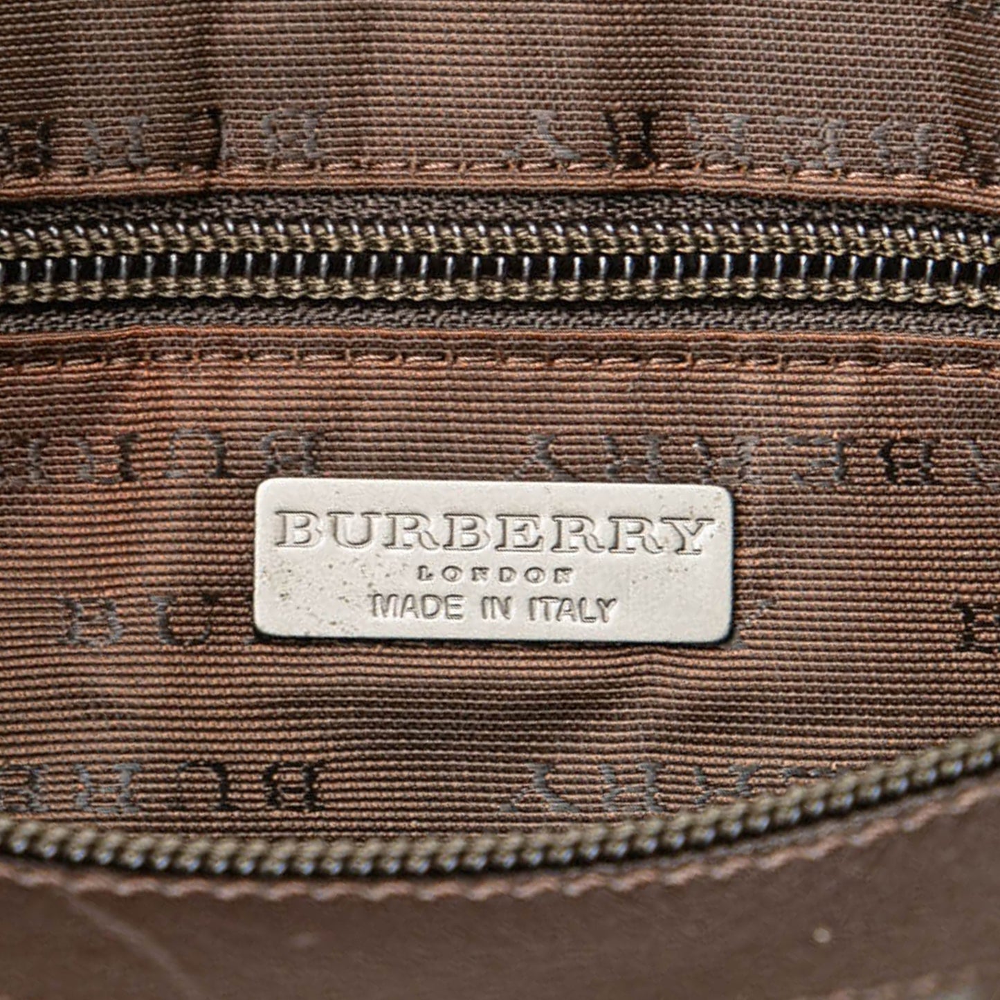 Brown Burberry House Check Canvas Barrell Handbag