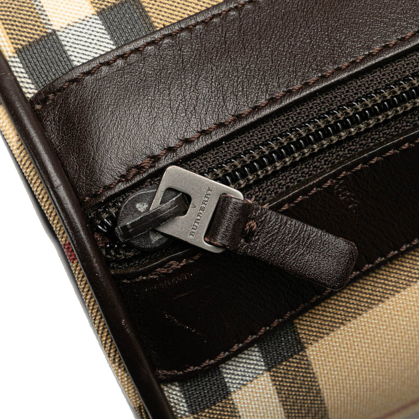 Brown Burberry House Check Canvas Barrell Handbag