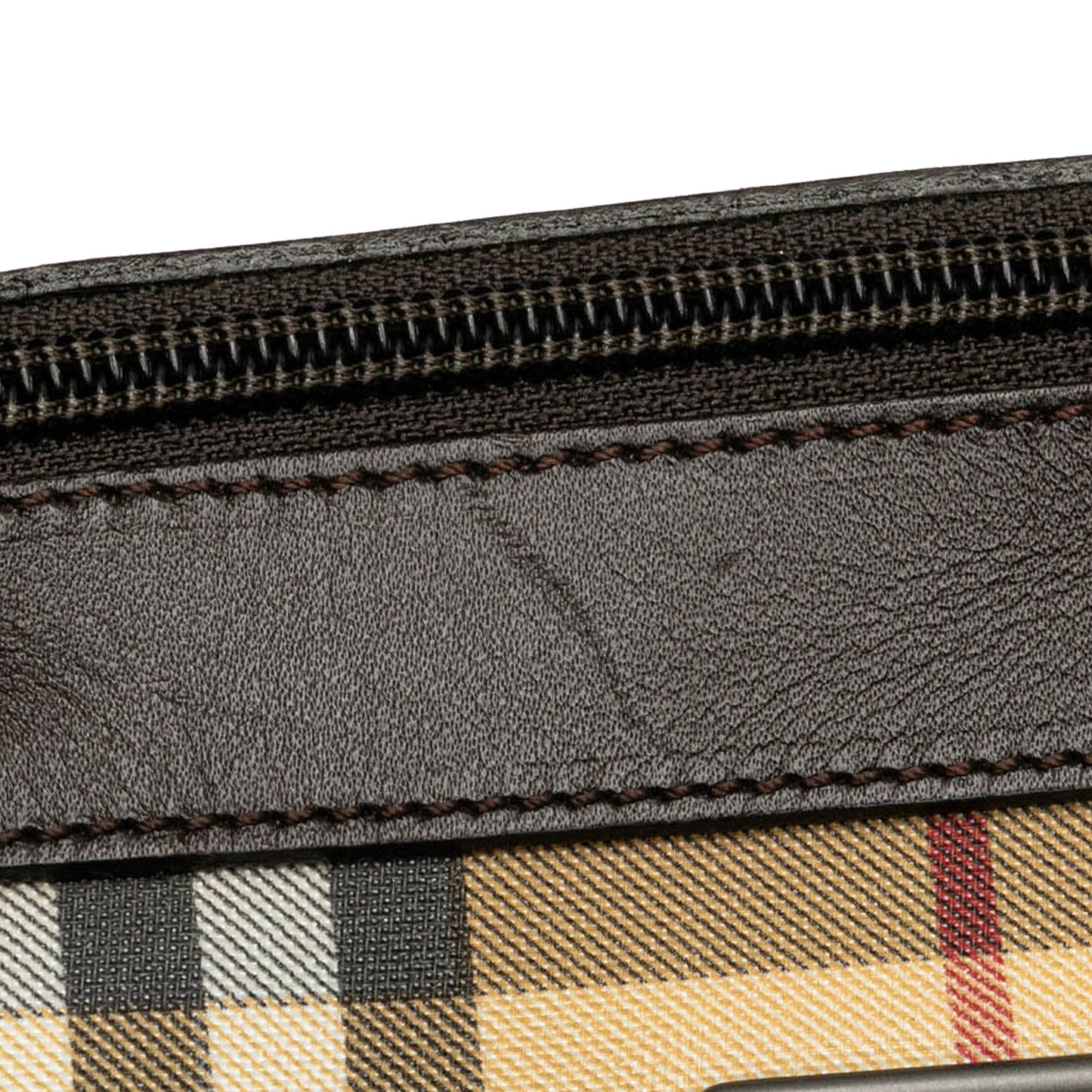 Brown Burberry House Check Canvas Barrell Handbag