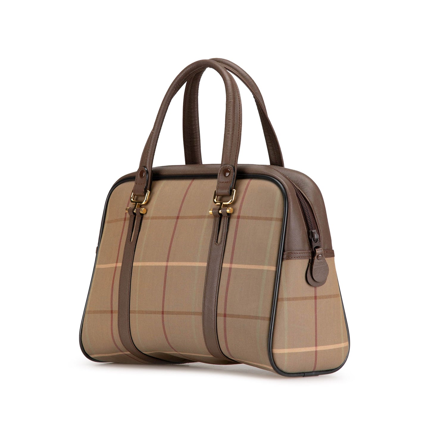 Brown Burberry Vintage Check Canvas Handbag