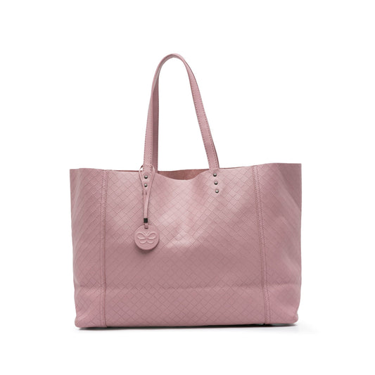 Pink Bottega Veneta Leather Intrecciomirage Tote