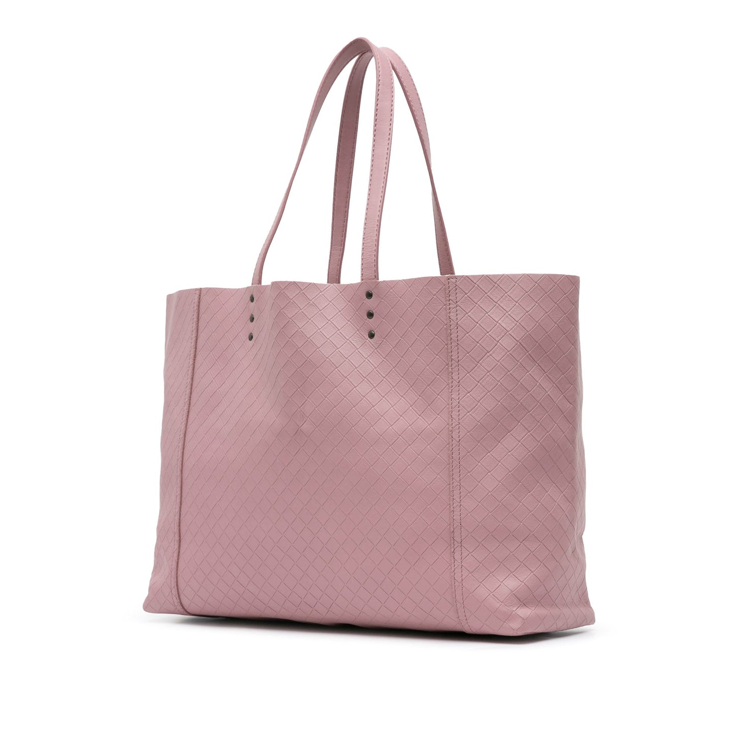 Pink Bottega Veneta Leather Intrecciomirage Tote
