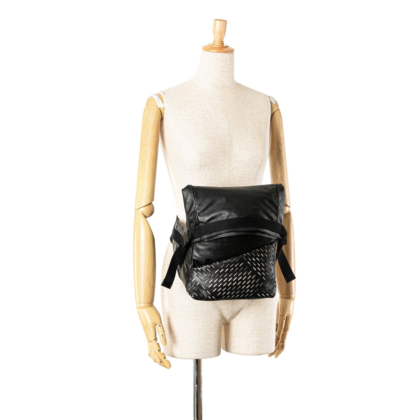 Black Bottega Veneta Perforated Leather Belt Bag