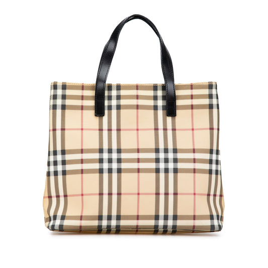 Brown Burberry House Check Canvas Tote