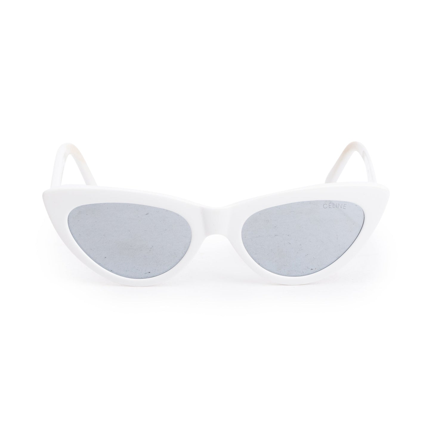 Celine CL4019IN White Acetate Cat Eye Sunglasses w/ Case