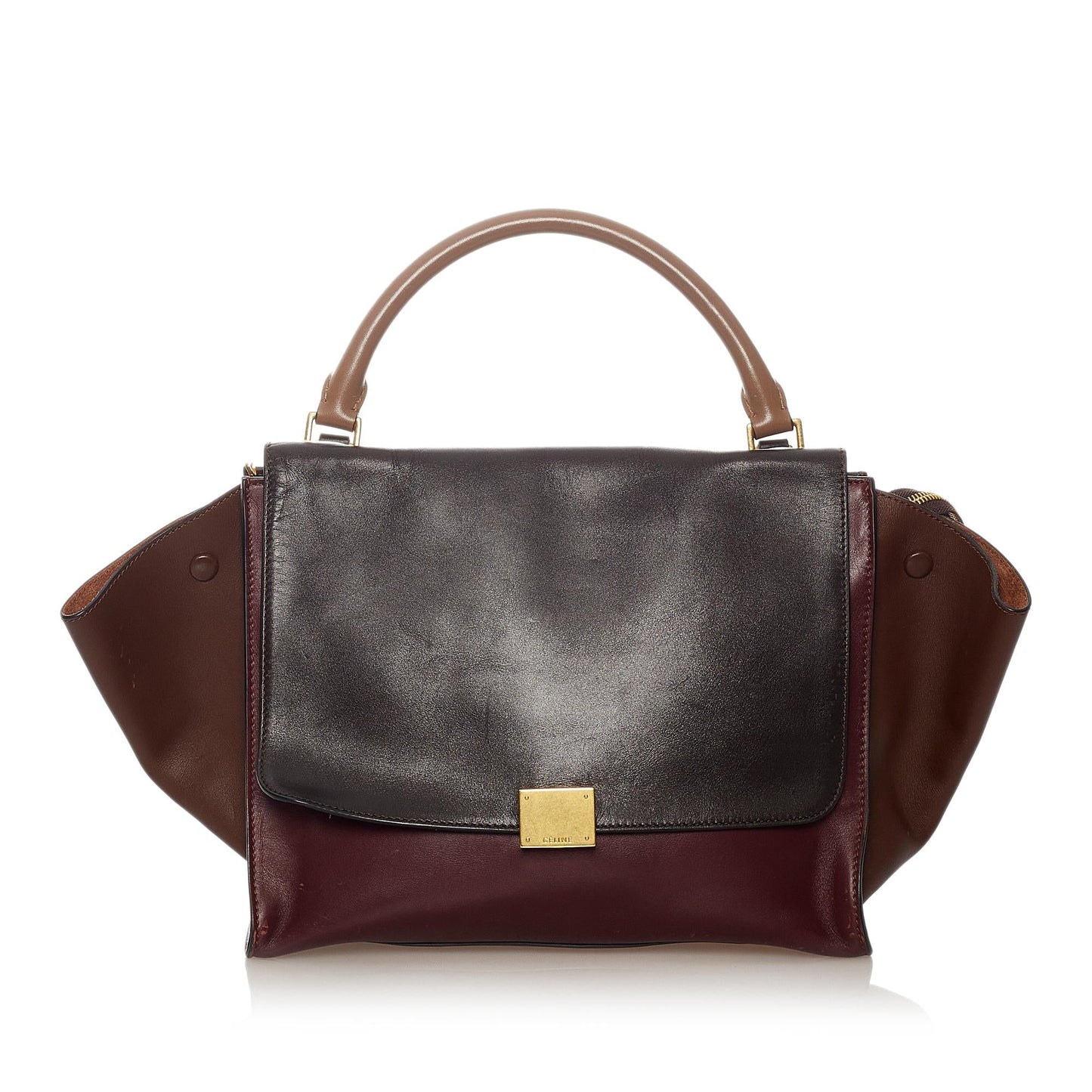 Celine Trapeze Tricolor Leather Handbag (SHG-27373)