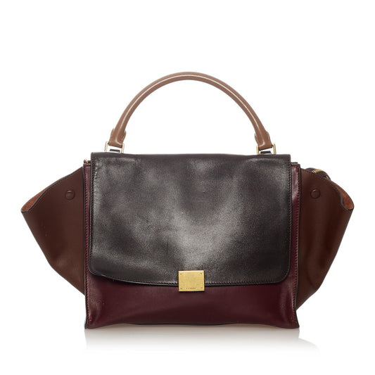 Celine Trapeze Tricolor Leather Handbag (SHG-27373)