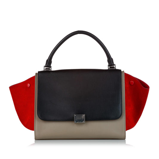 Celine Trapeze Tricolor Leather Satchel (SHG-27023)