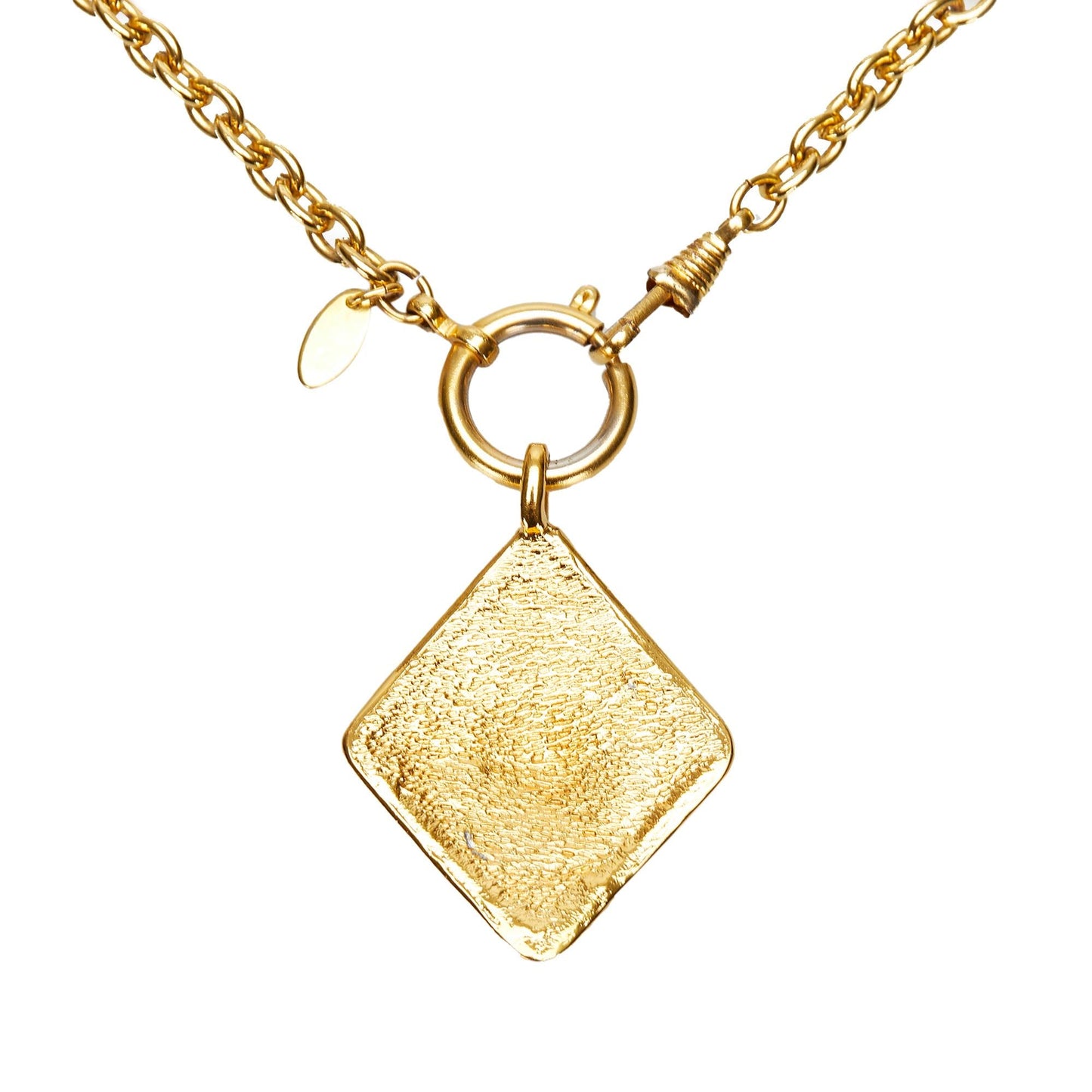 Chanel CC Diamond Shape Pendant Necklace (SHG-0SG6I9)