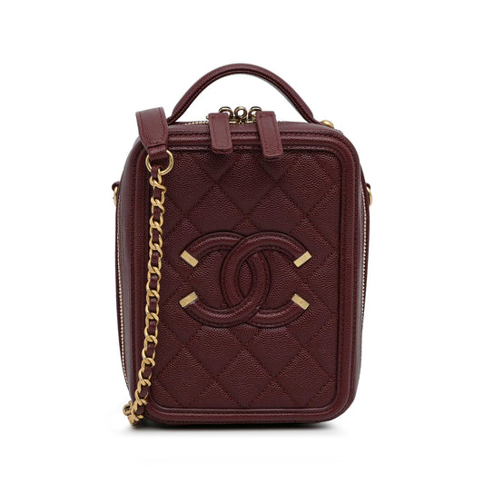 Chanel CC Filigree Caviar Vanity Case (SHG-wa4iNZ)
