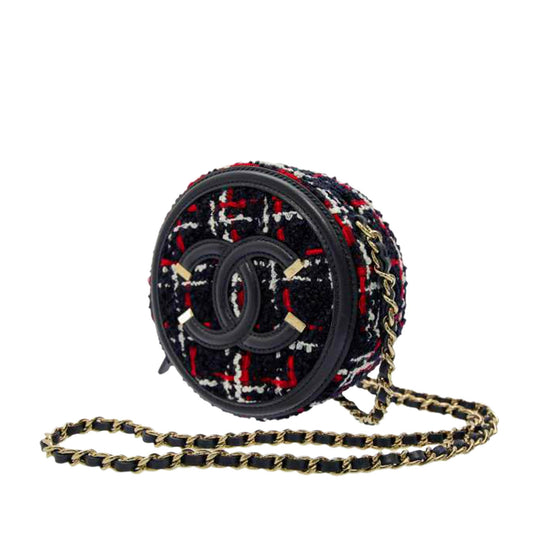 Chanel CC Filigree Tweed Crossbody Bag (SHG-m8aBrK)