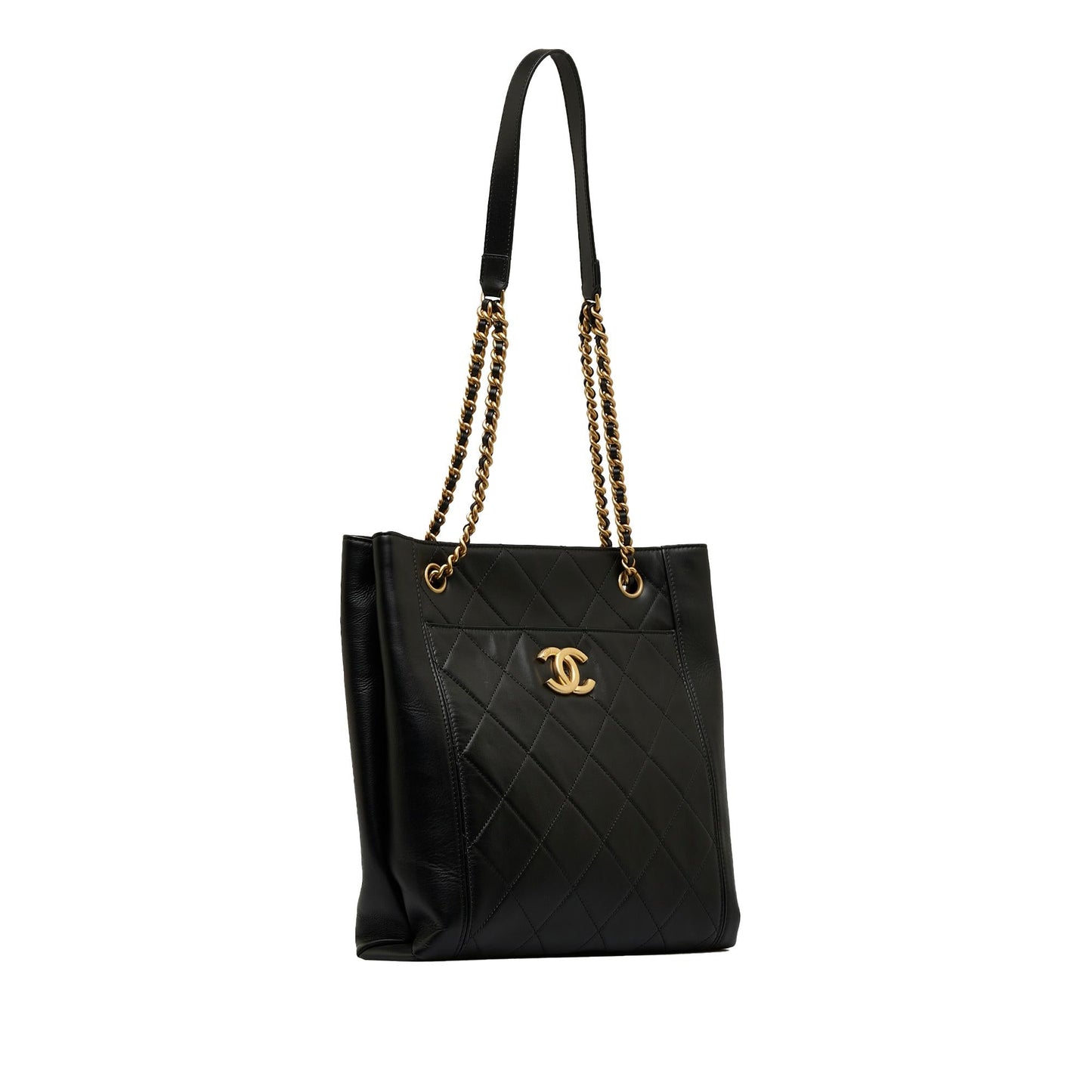 Chanel CC Front Pocket Calfskin Shopping Tote (SHG-AMS7oG)