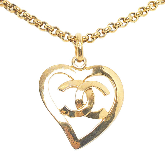 Chanel CC Heart Pendant Necklace (SHG-mLjVan)