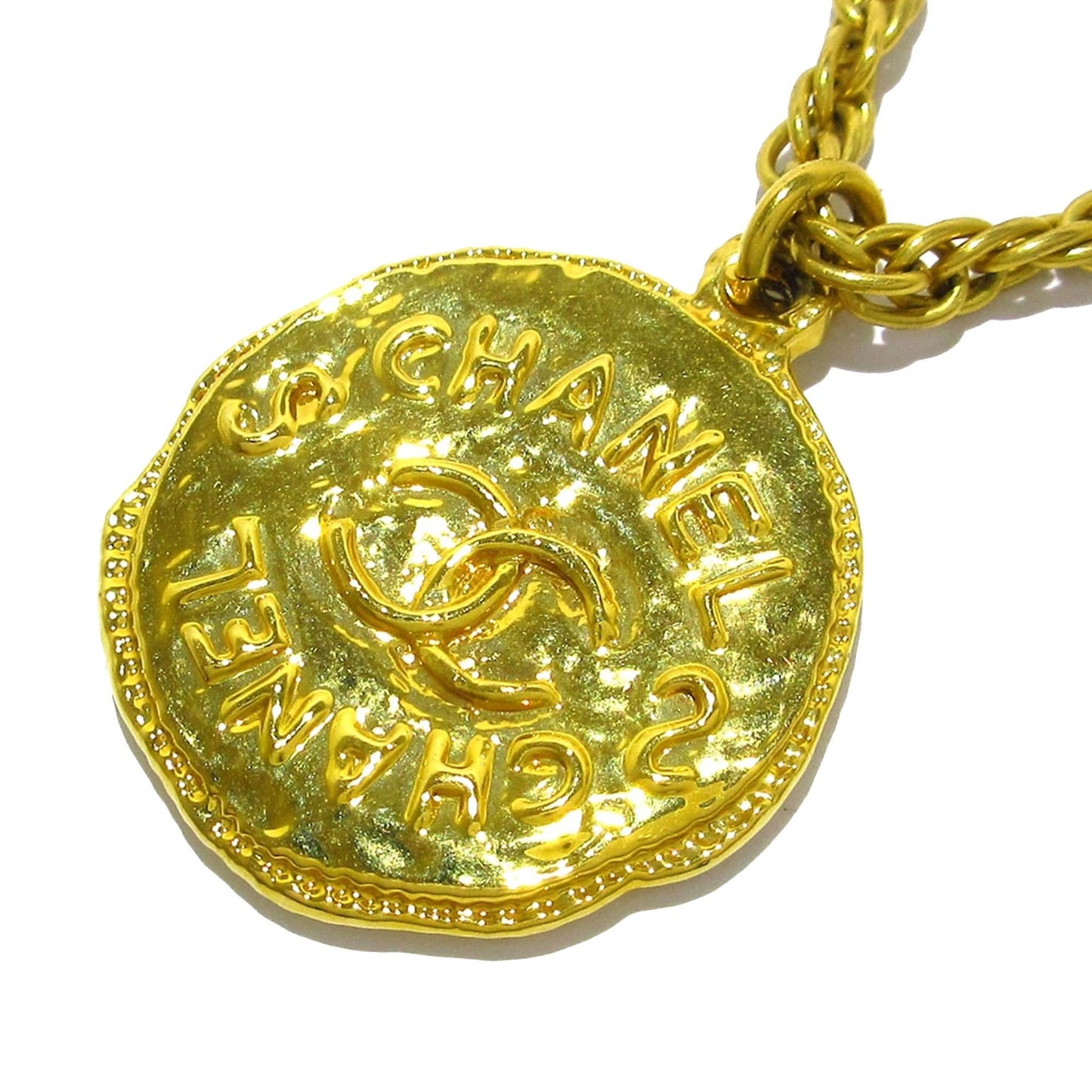 Chanel CC Round Pendant Necklace (SHG-3MffJa)