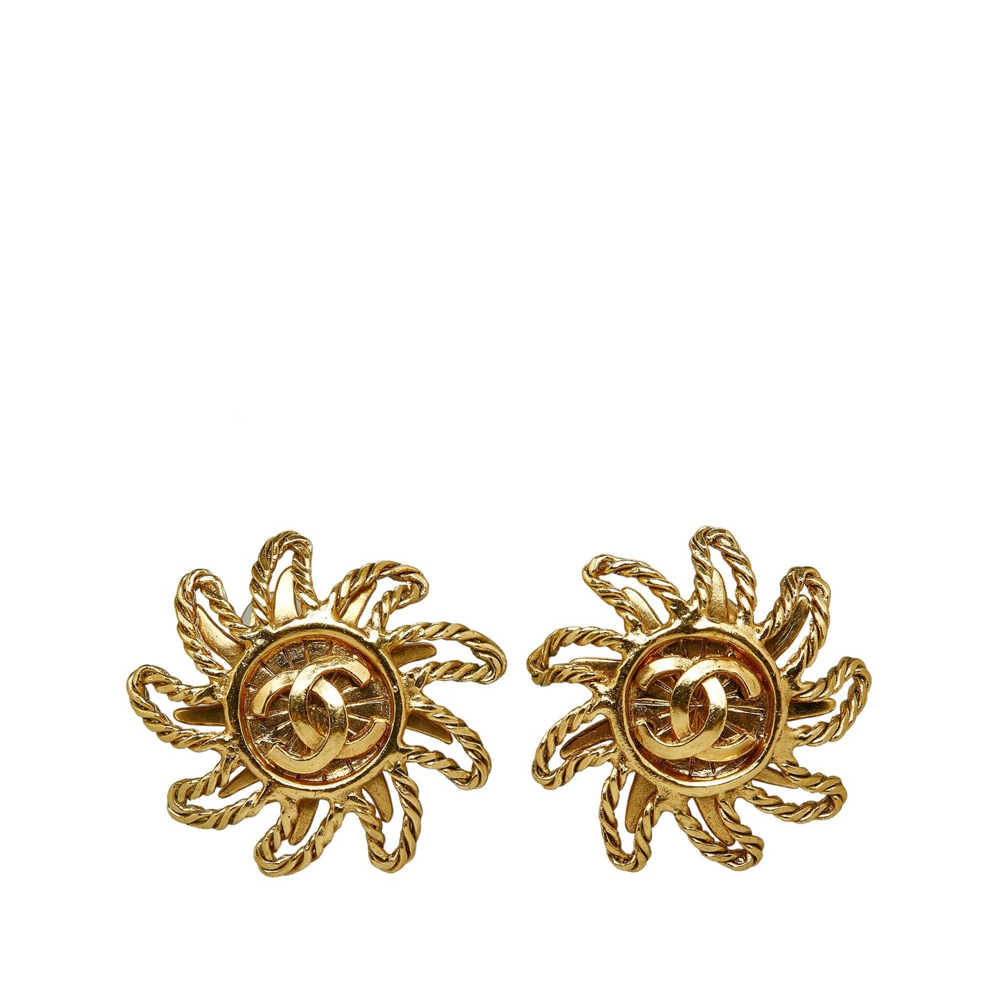 Chanel CC Sun Clip On Earrings (SHG-H6KrNb)