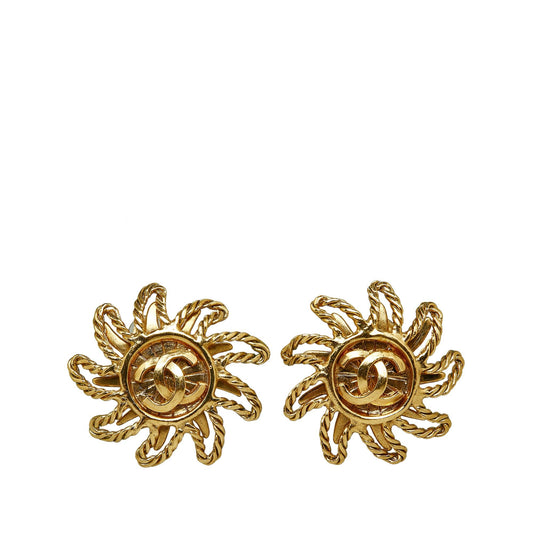Chanel CC Sun Clip On Earrings (SHG-H6KrNb)