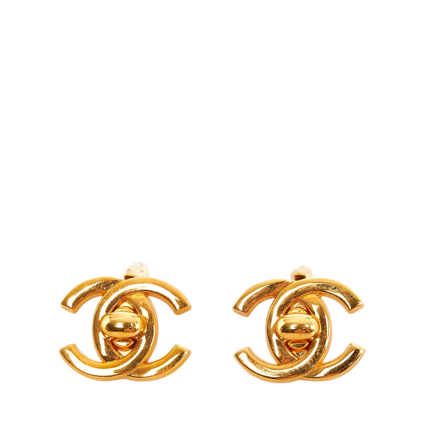 Chanel CC Turn Lock Clip-On Earrings (SHG-M30PKl)