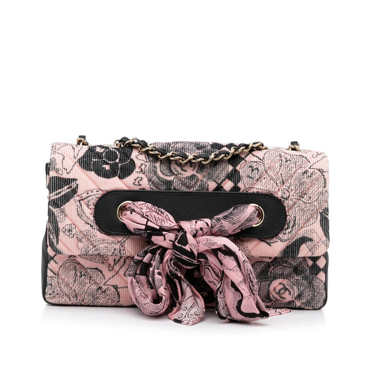 Chanel Camellia Scarf Ribbon Shoulder Bag (SHG-oP0g5S)
