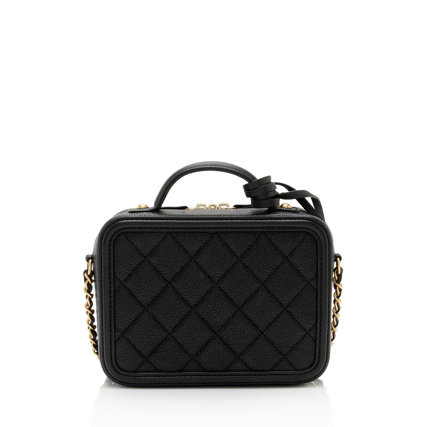 Chanel Caviar Leather CC Filigree Small Vanity Case (SHF-0Nks5y)