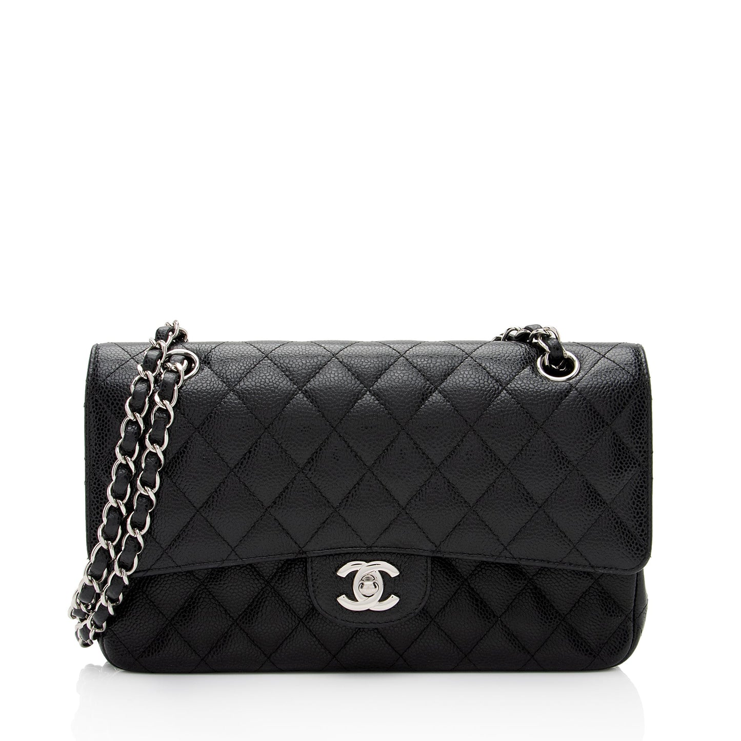 Chanel Caviar Leather Classic Medium Double Flap Bag (SHF-9ANmGR)