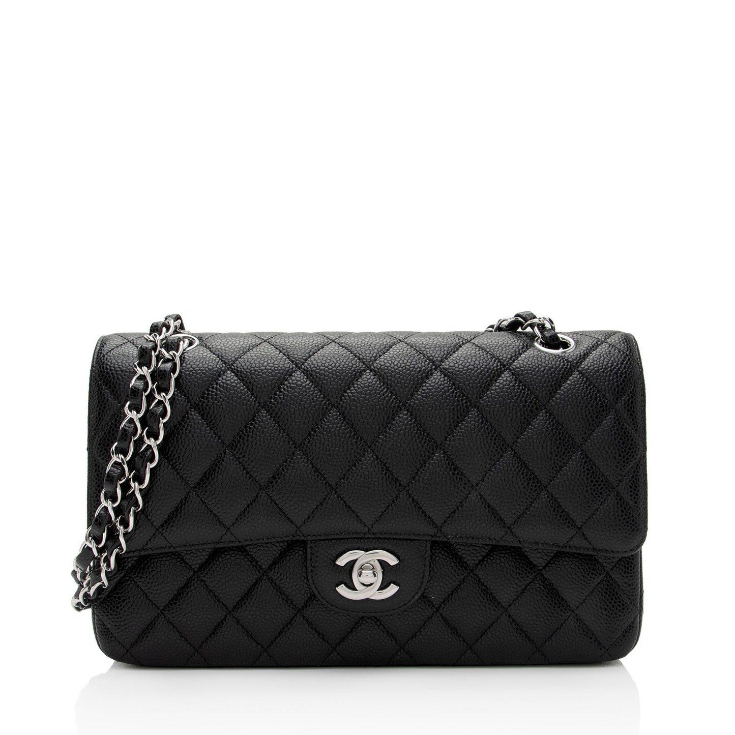 Chanel Caviar Leather Classic Medium Double Flap Bag (SHF-Xtaxo5)
