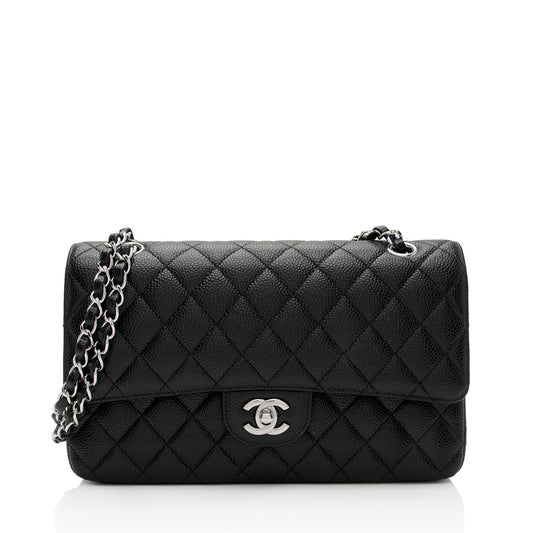 Chanel Caviar Leather Classic Medium Double Flap Bag (SHF-Xtaxo5)