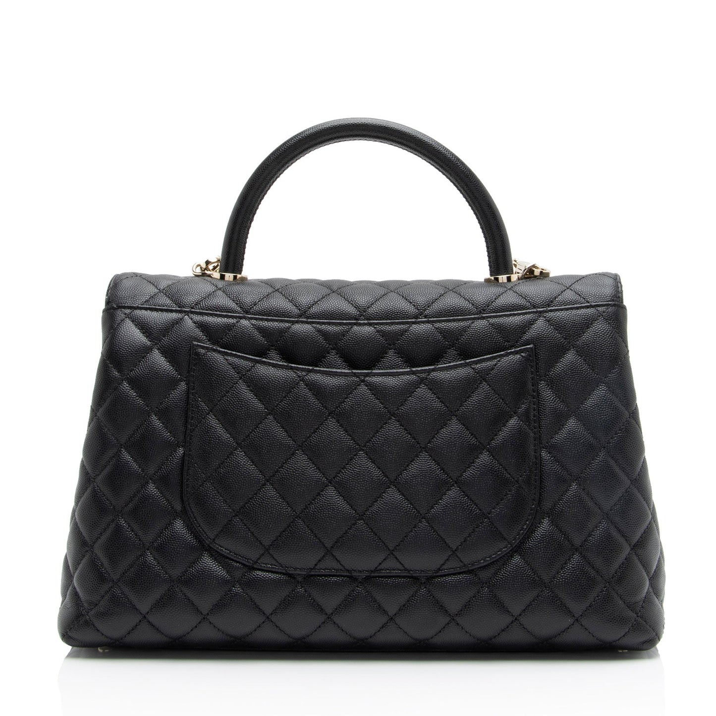 Chanel Caviar Leather Coco Top Handle Medium Flap Bag (SHF-xxvlCu)