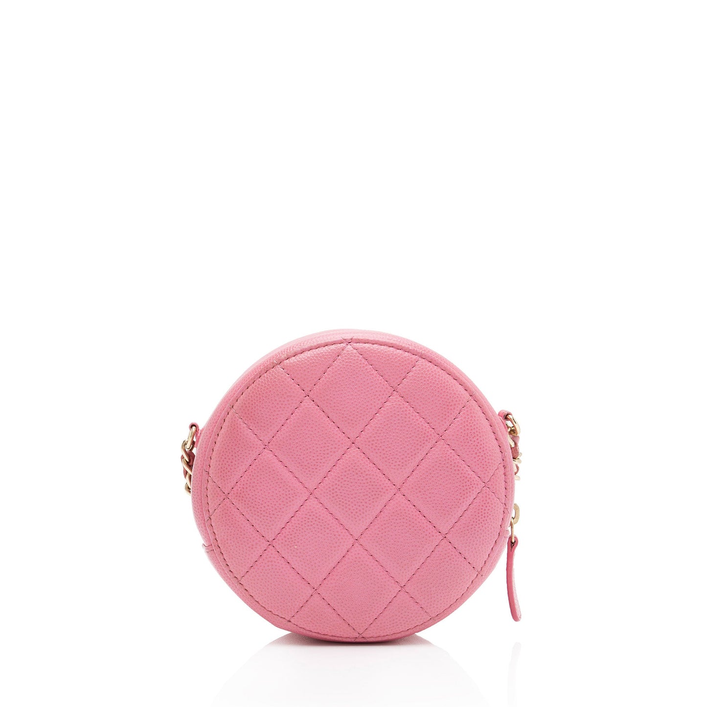 Chanel Caviar Leather Crystal CC Round Clutch with Chain (SHF-FU2AgY)