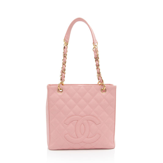 Chanel Caviar Leather Petite Shopping Tote (SHF-ChQICD)