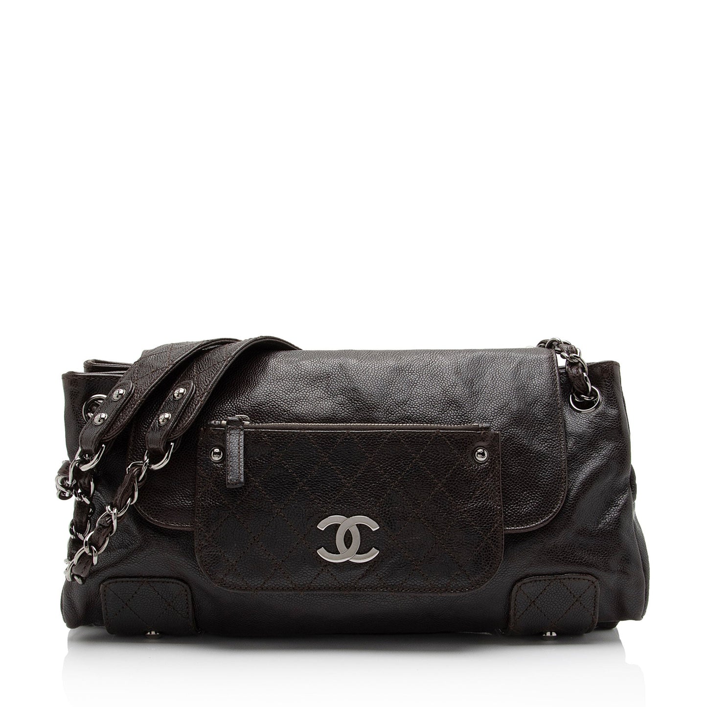 Chanel Caviar Leather Pocket In The City Accordion Flap Bag (SHF-7yhvso)