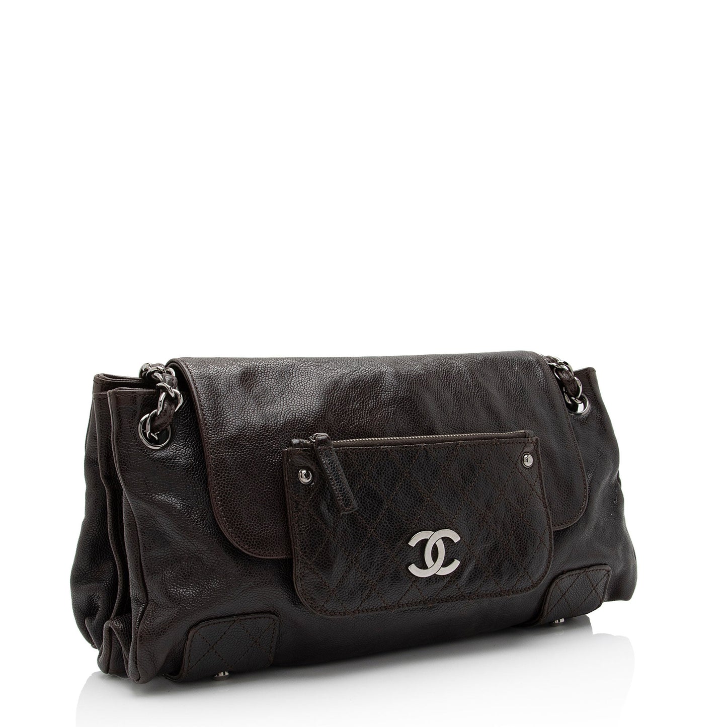 Chanel Caviar Leather Pocket In The City Accordion Flap Bag (SHF-7yhvso)