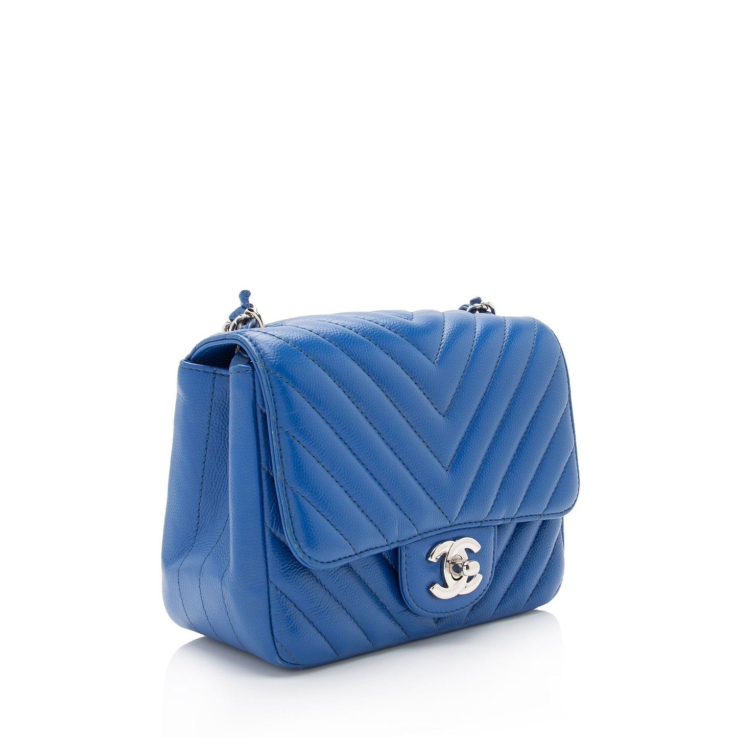 Chanel Chevron Caviar Leather Square Mini Flap Bag (SHF-OSPKli)
