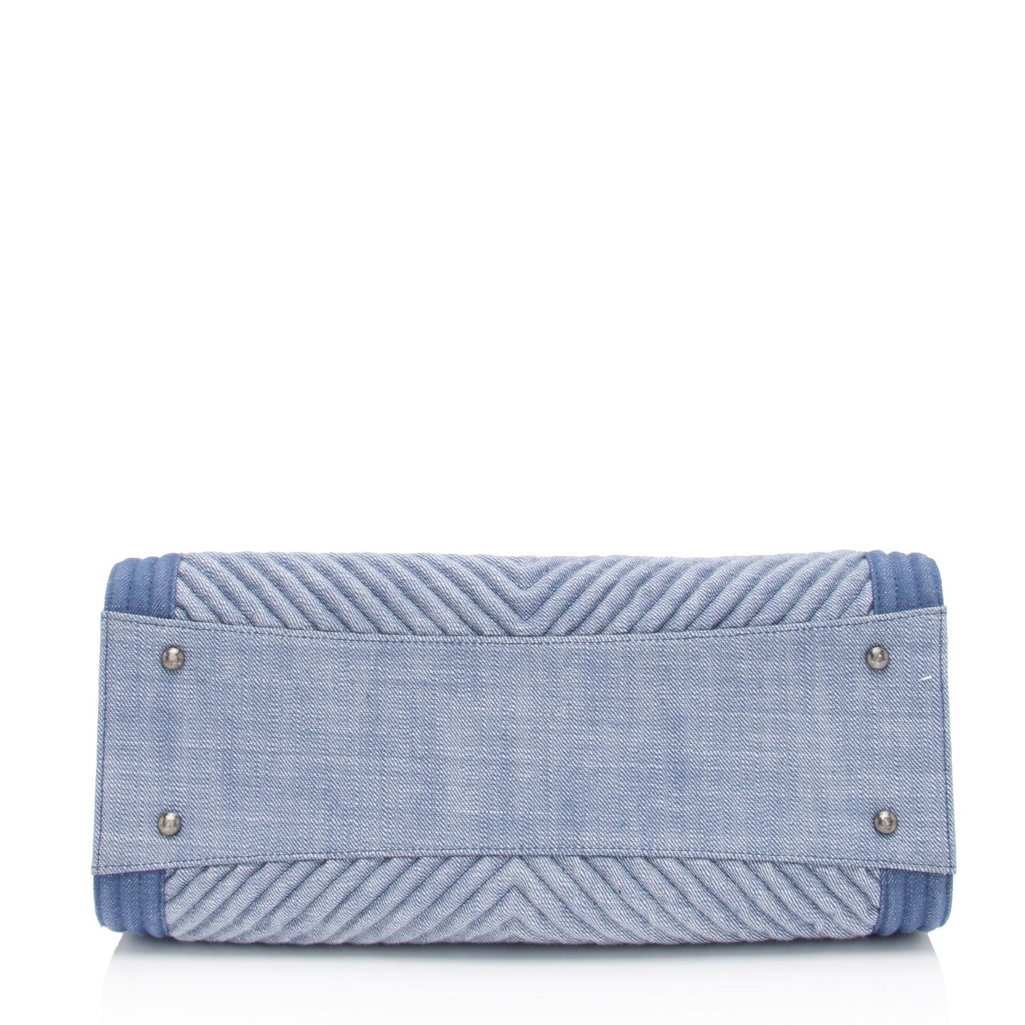 Chanel Chevron Denim Boy Tote (SHF-z2AHH6)