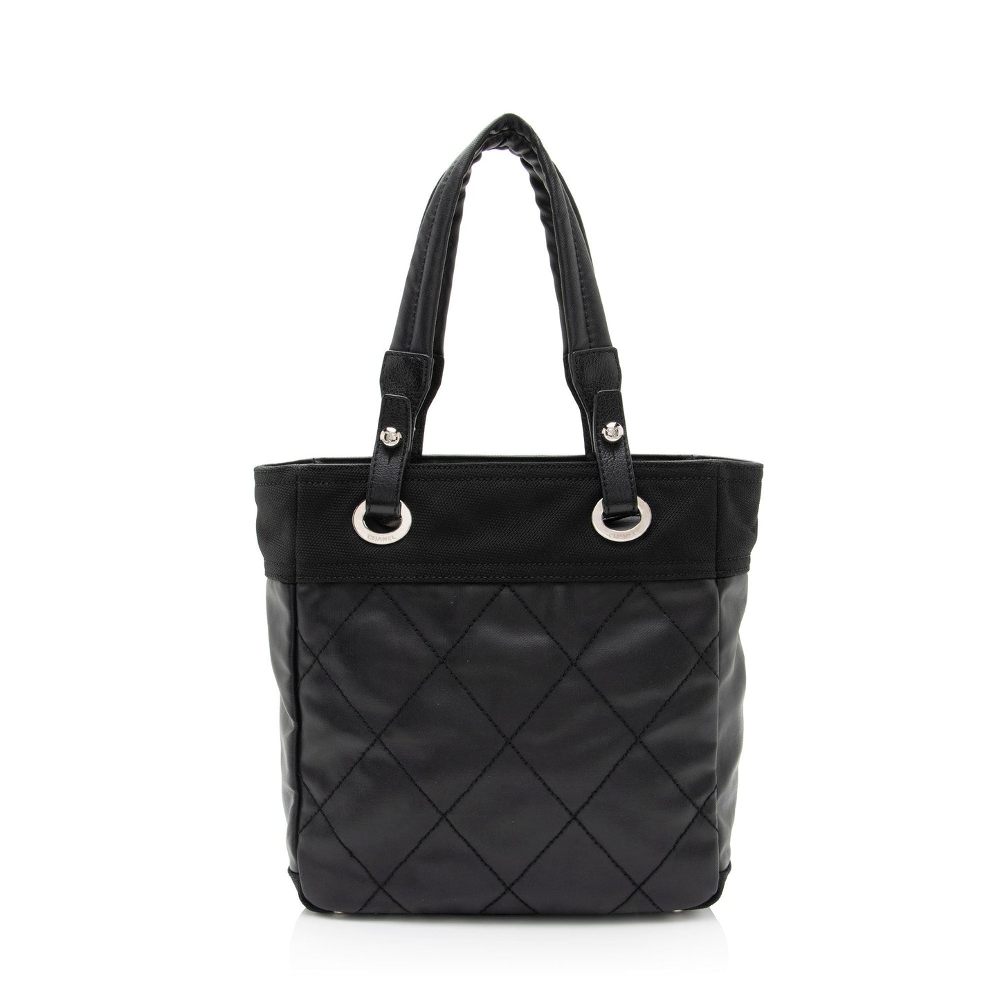 Chanel Coated Canvas Paris Biarritz Small Tote (SHF-Vx8Wo2)