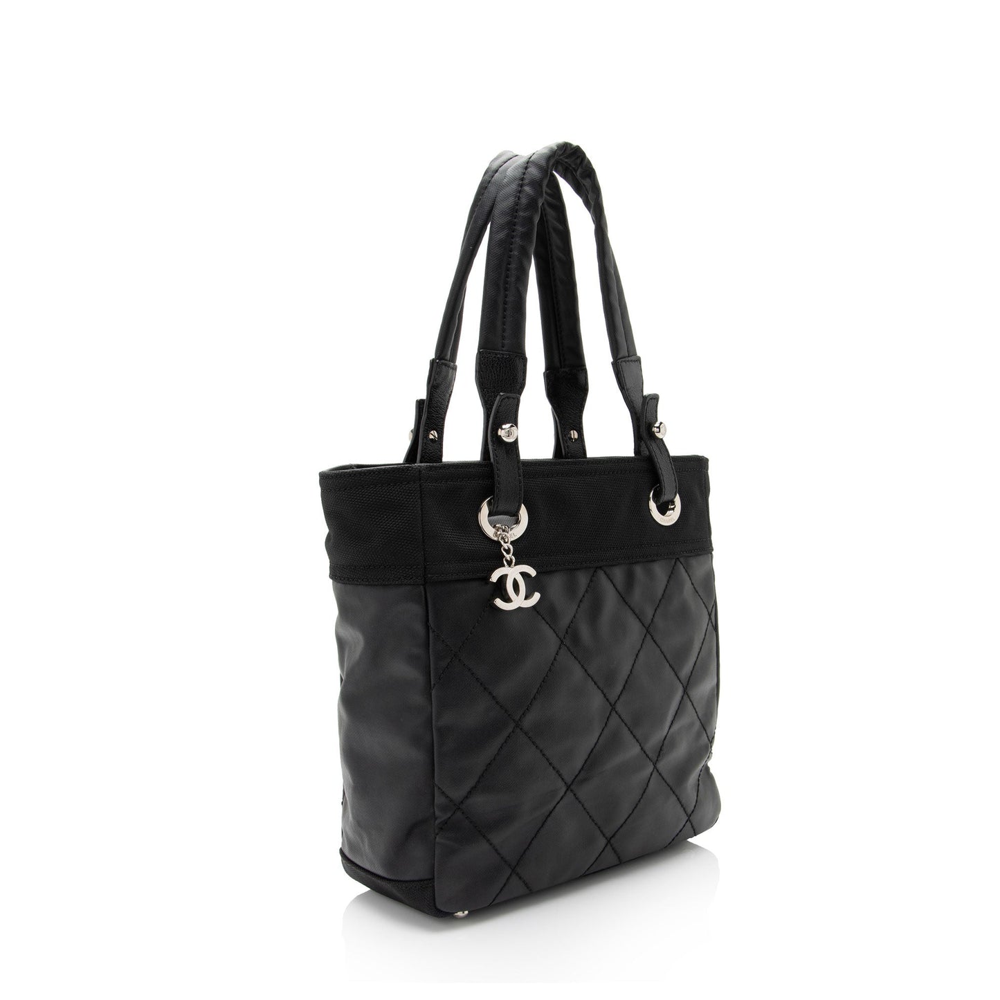Chanel Coated Canvas Paris Biarritz Small Tote (SHF-Vx8Wo2)
