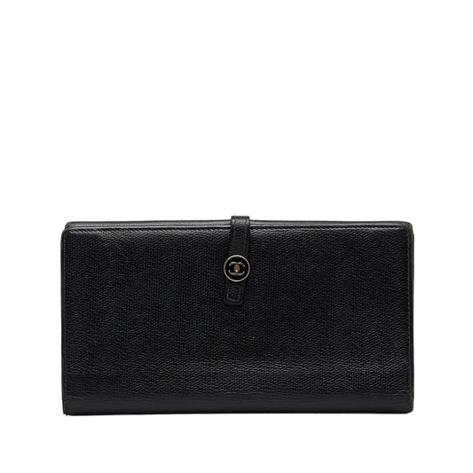 Chanel Coco Button Leather Long Wallet (SHG-Usp4W4)