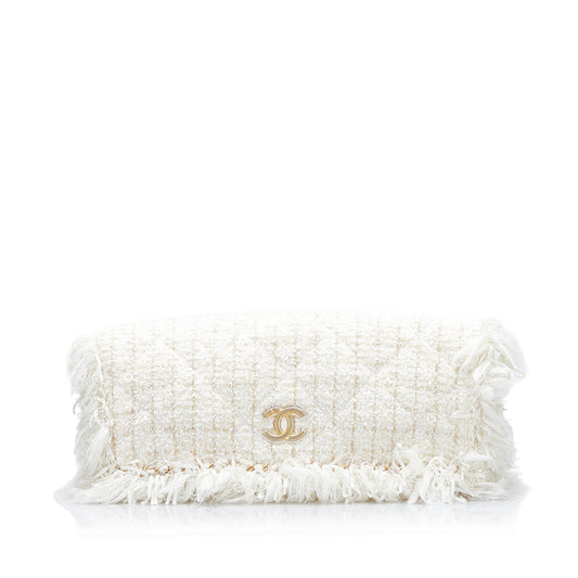 Chanel Cosmopolite Fringe Tweed Clutch Bag (SHG-6GTAwZ)