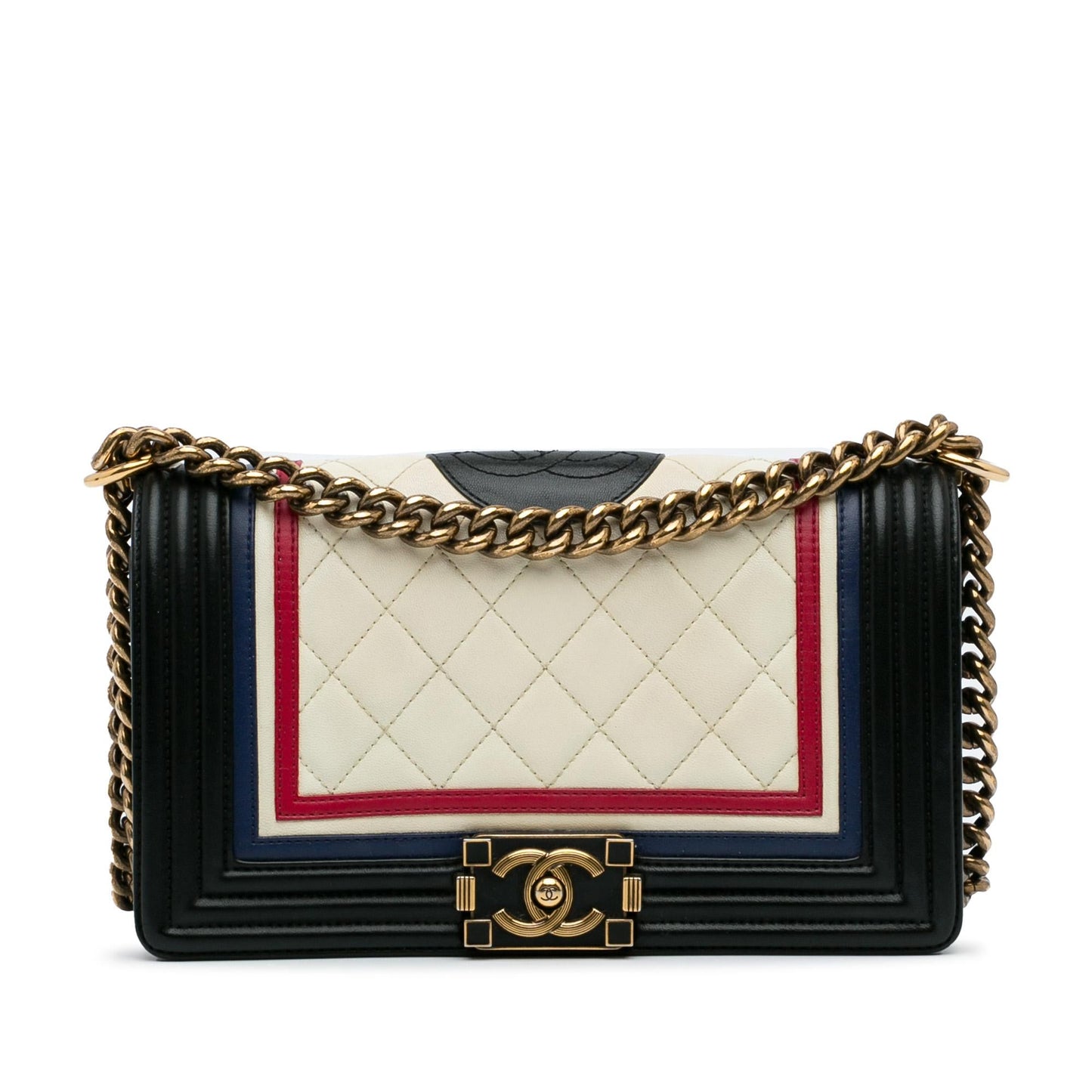 Chanel Crest-Embellished Medium Boy Bag (SHG-0OF1ya)