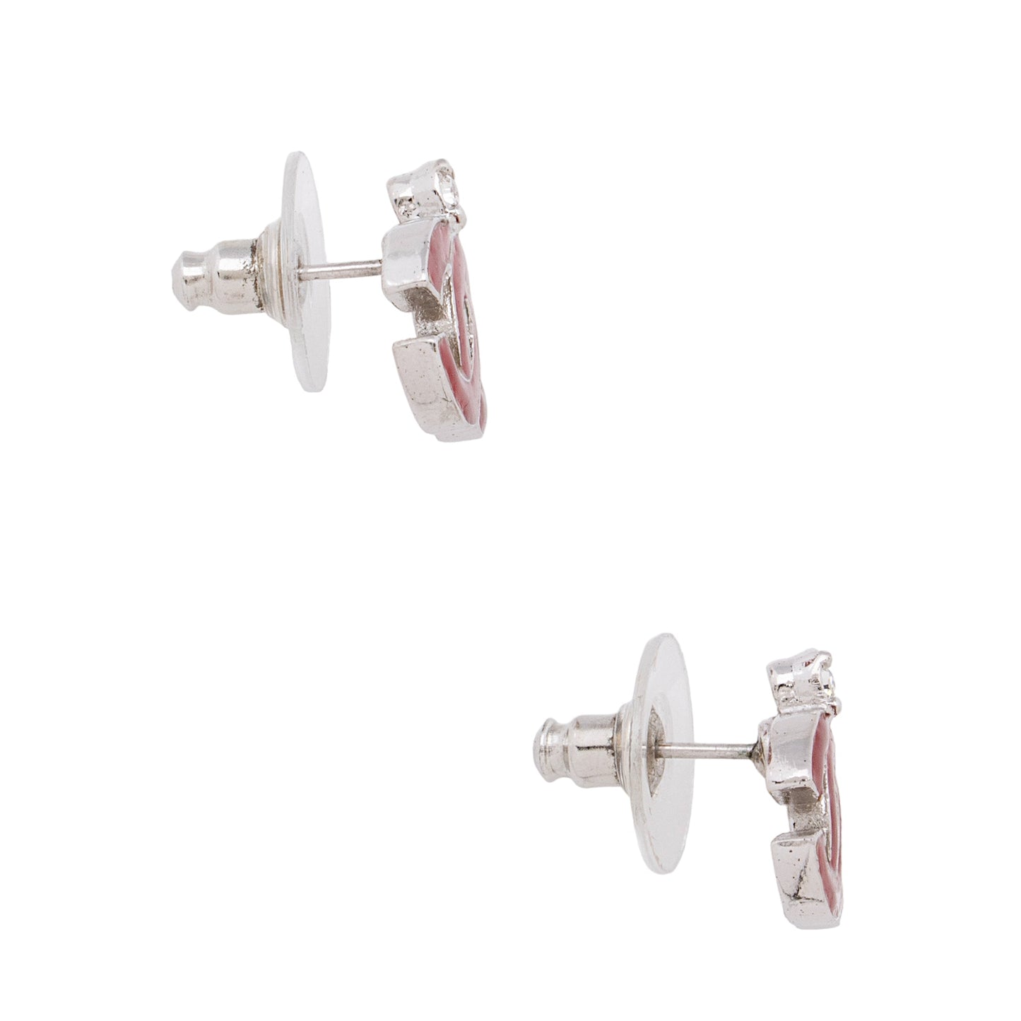 Chanel Crystal Enamel CC Stud Earrings (SHF-VGZIyT)