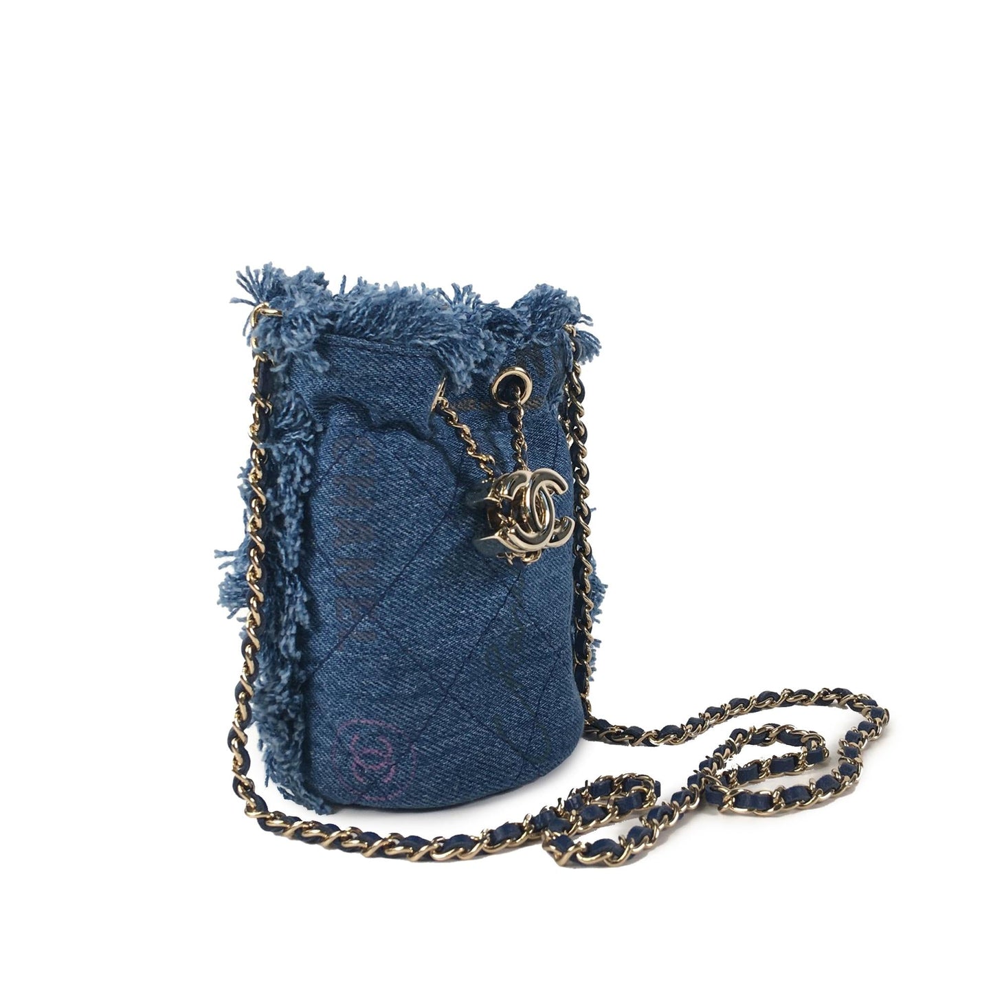 Chanel Denim Mini Mood Bucket with Chain (SHG-EPuAPf)