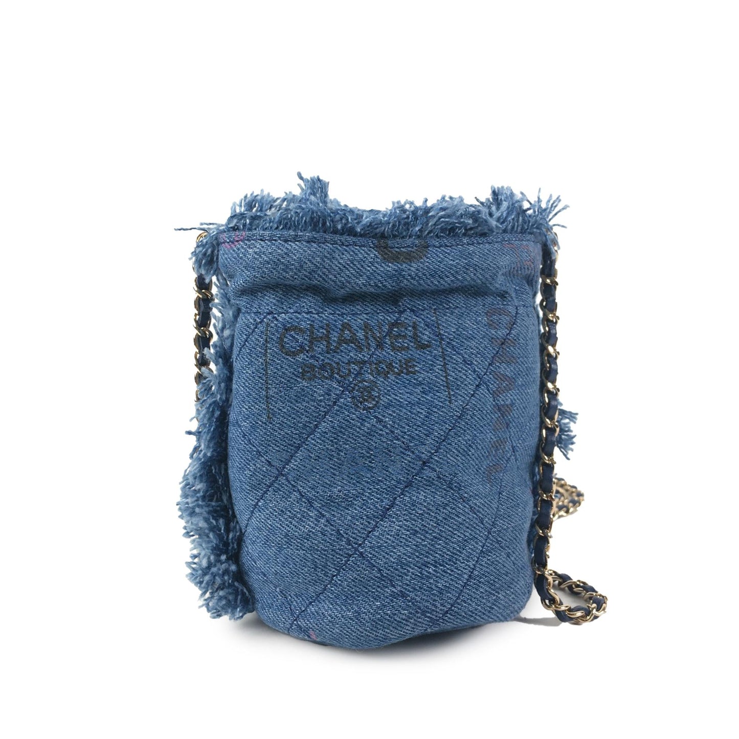 Chanel Denim Mini Mood Bucket with Chain (SHG-EPuAPf)