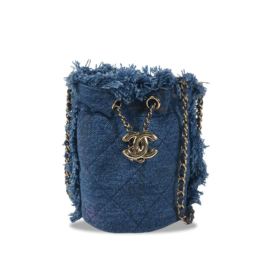 Chanel Denim Mini Mood Bucket with Chain (SHG-EPuAPf)