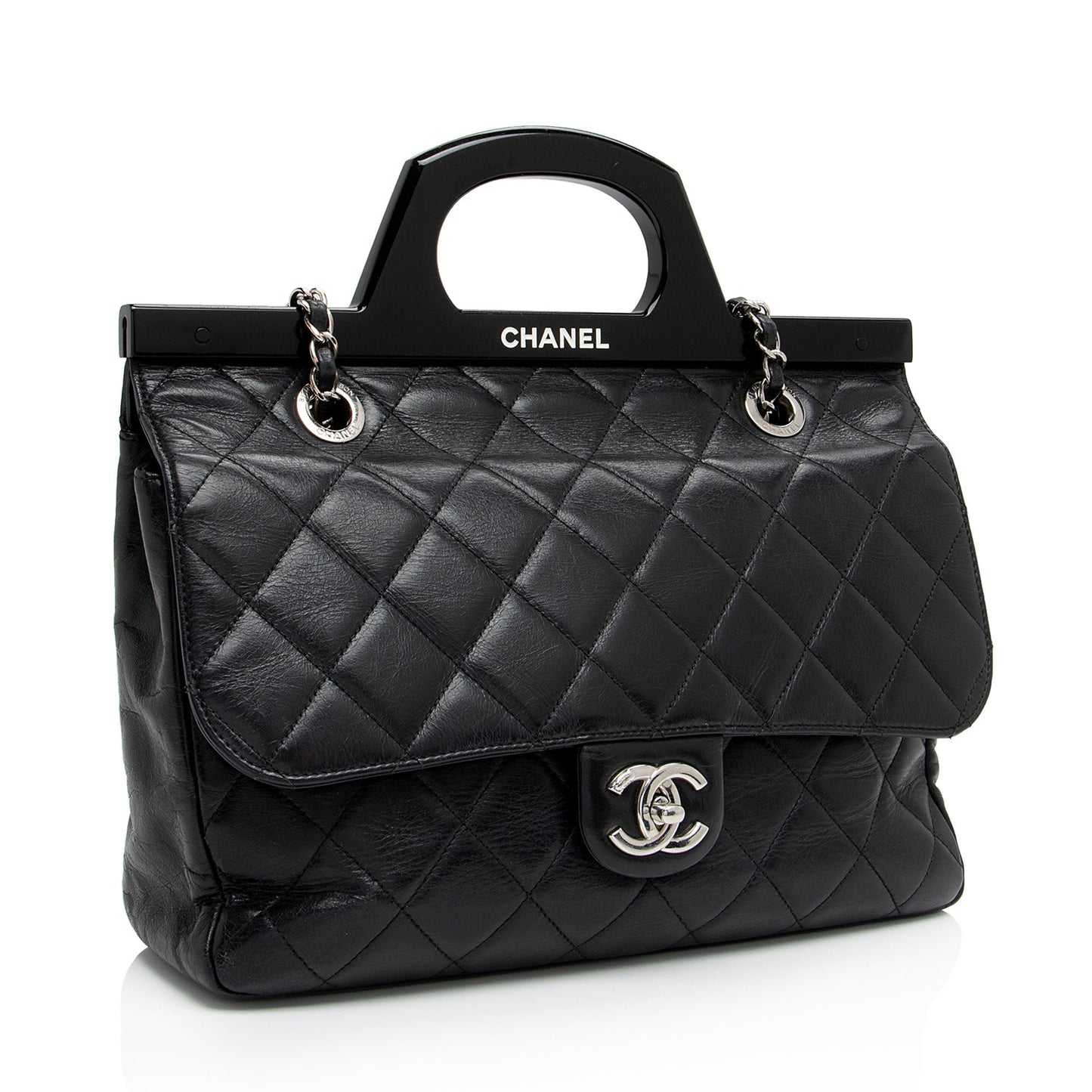 Chanel Glazed Calfskin CC Delivery Small Shopping Tote (SHF-AR0t7R)