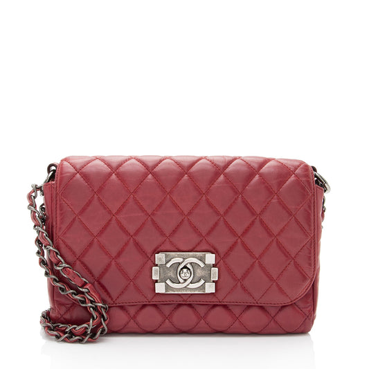 Chanel Glazed Calfskin Soft Small Boy Bag (SHF-2sRZT7)