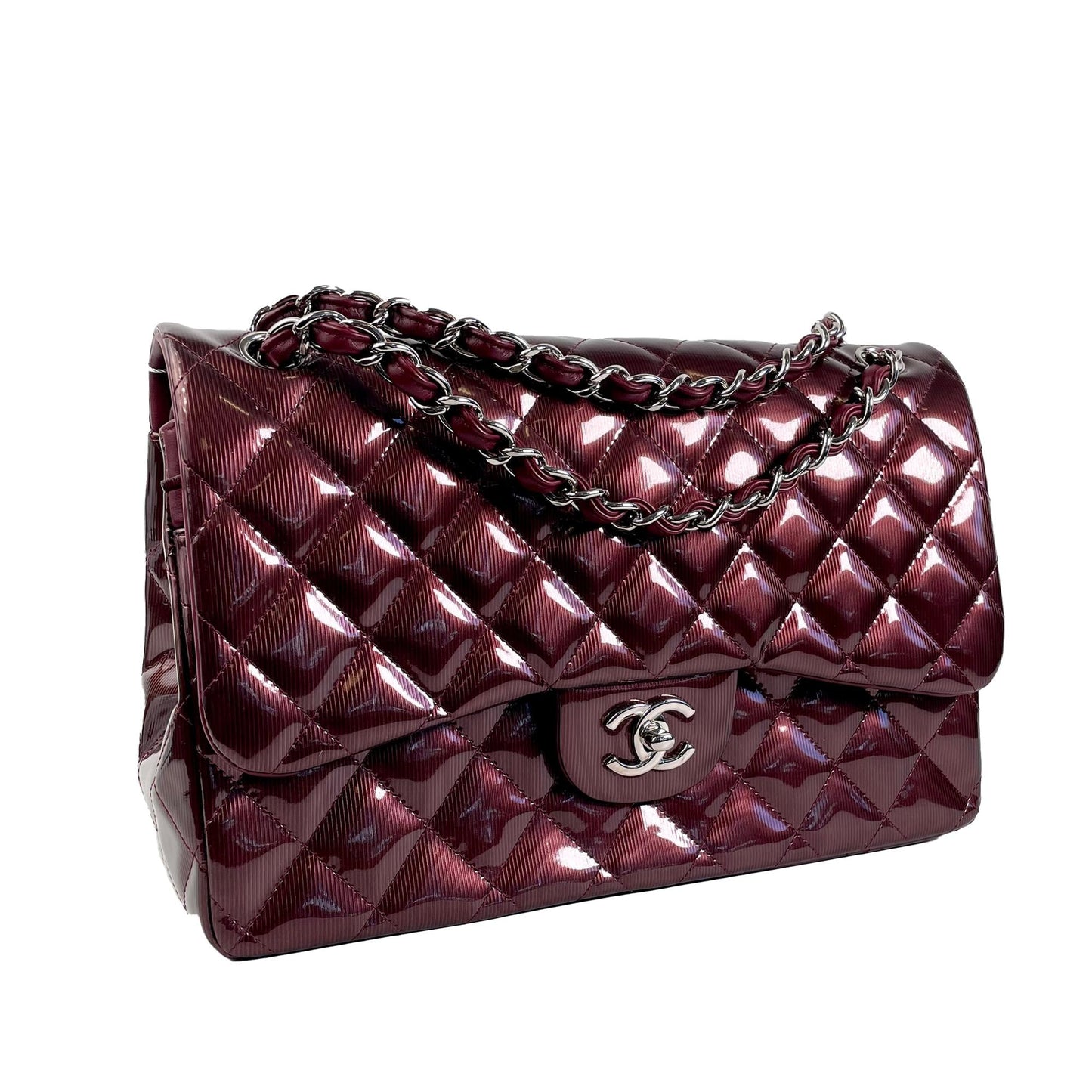 Chanel Jumbo Classic Patent Double Flap (SHG-KP5acZ)