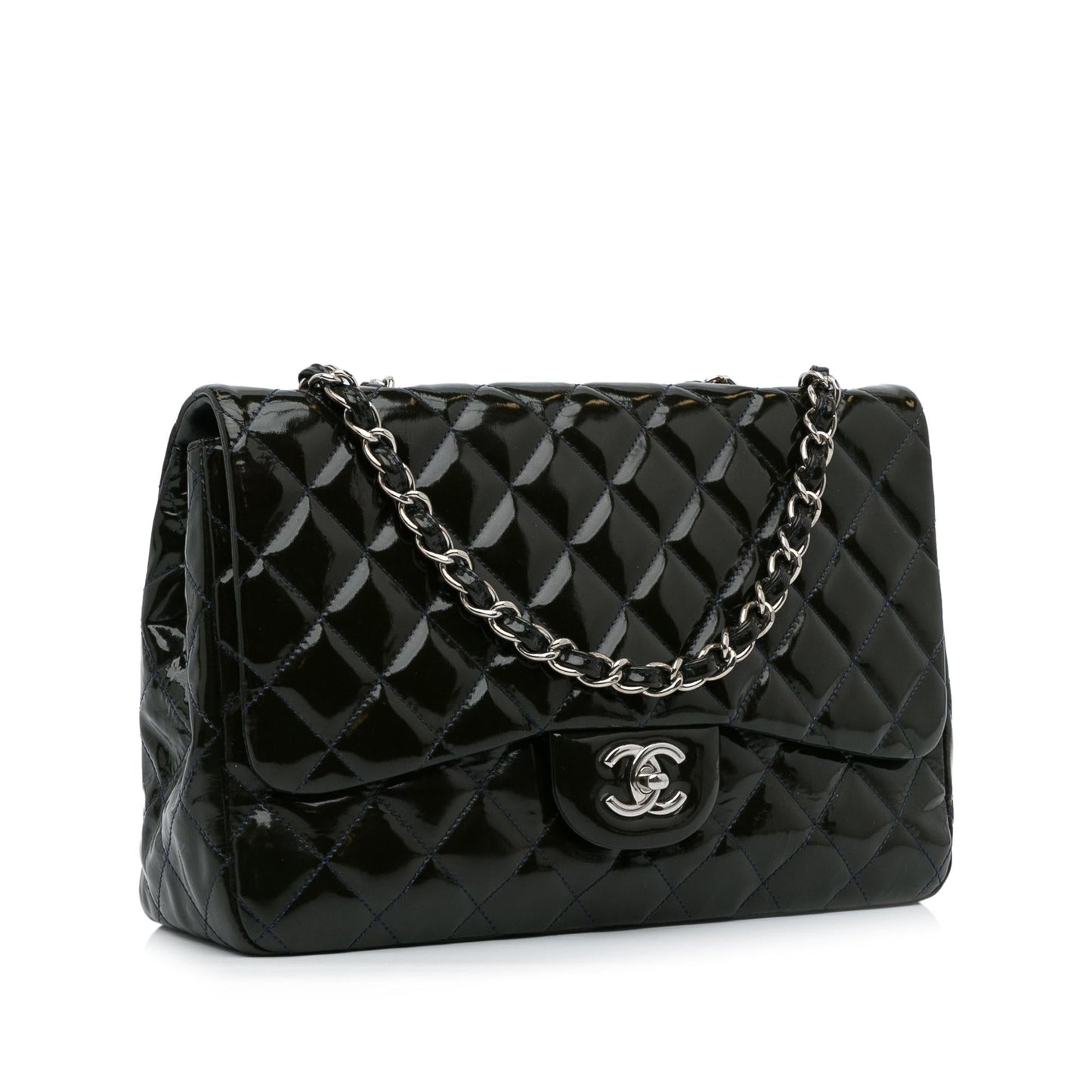 Chanel Jumbo Classic Patent Single Flap Bag (SHG-WIi3Tf)