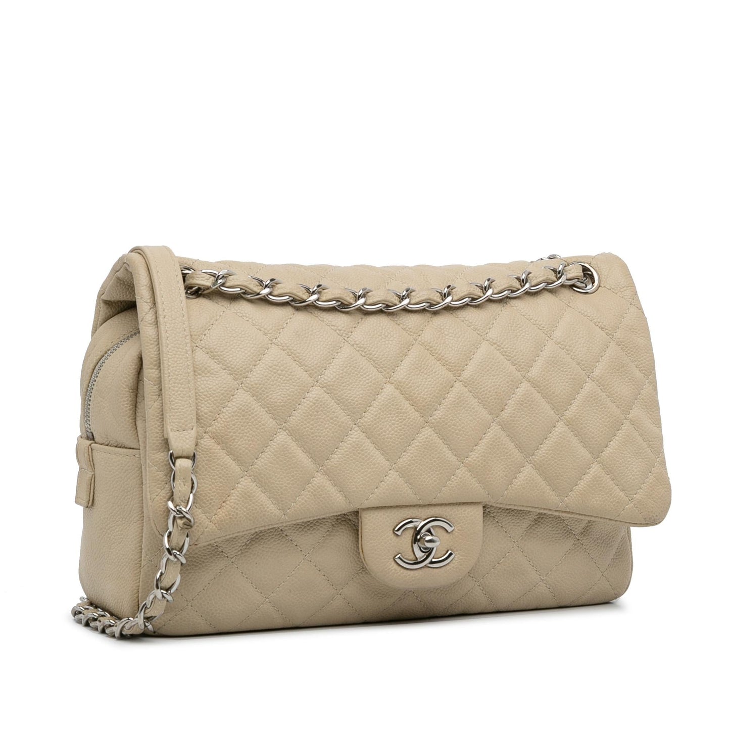 Chanel Jumbo Quilted Caviar Easy Flap Bag (SHG-W56d2b)