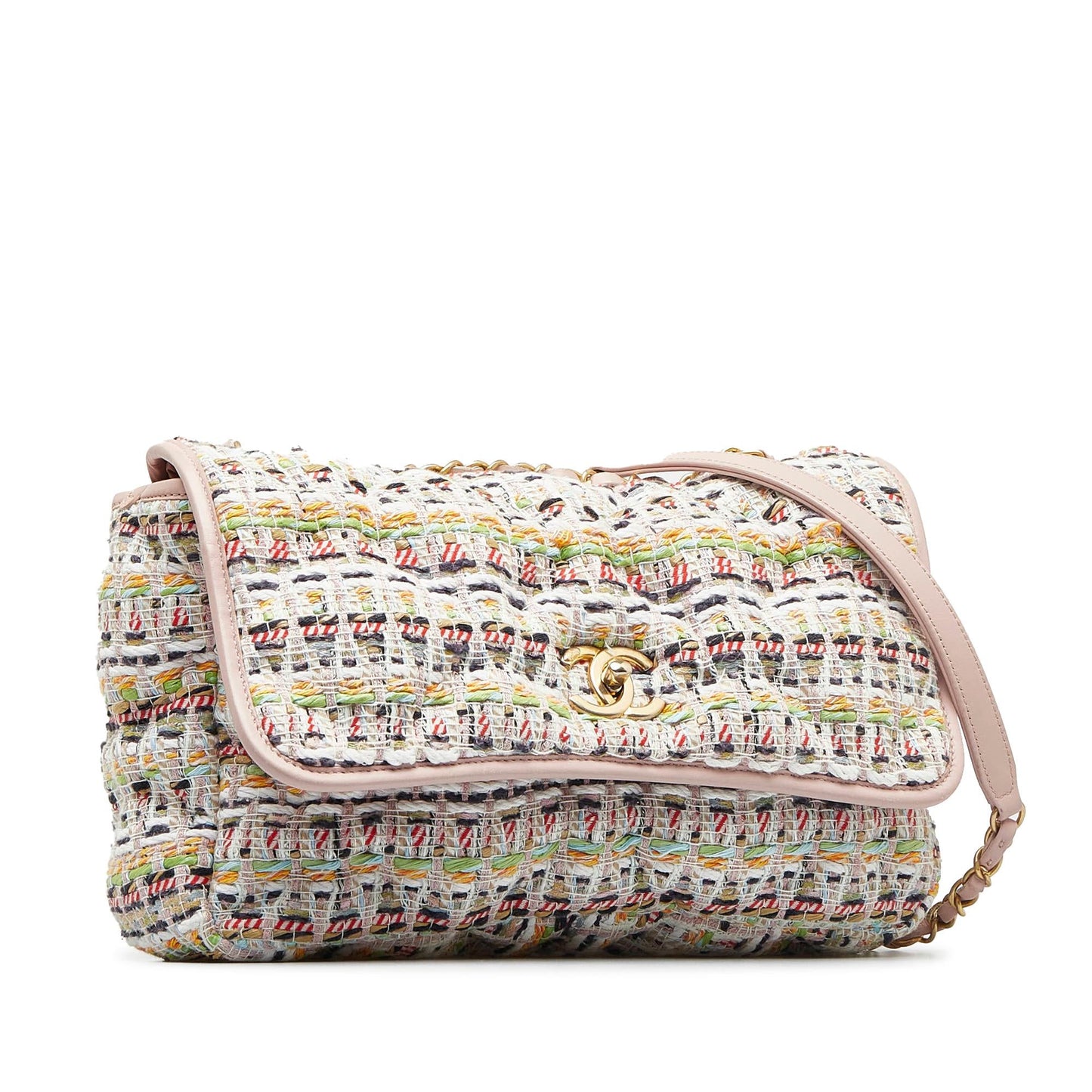 Chanel Jumbo Tweed Chesterfield Single Flap (SHG-QQOQlV)