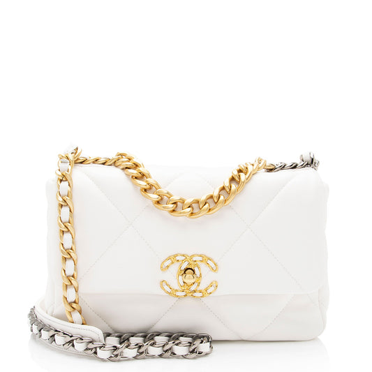 Chanel Lambskin 19 Medium Flap Shoulder Bag (SHF-mCNqcK)