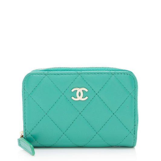 Chanel Lambskin CC Zip Around Card Case (SHF-kPLZP1)